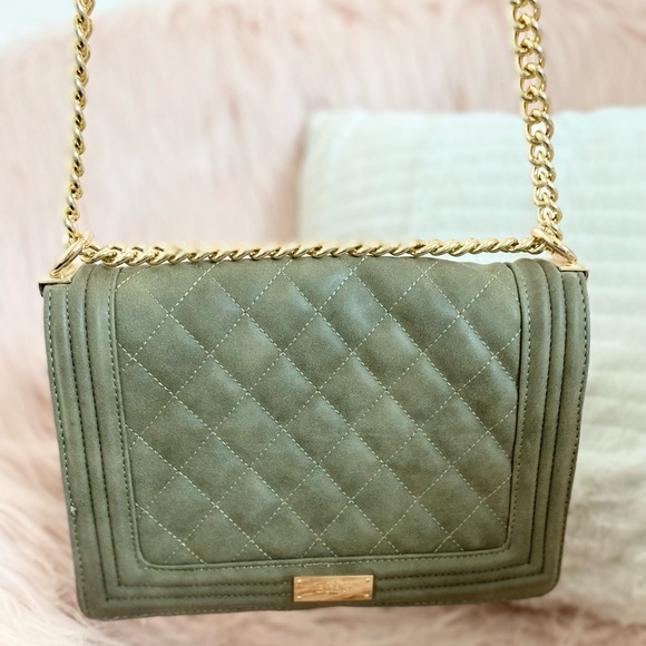 BCBG Olive Green Quilted Purse - Picture 3 of 9